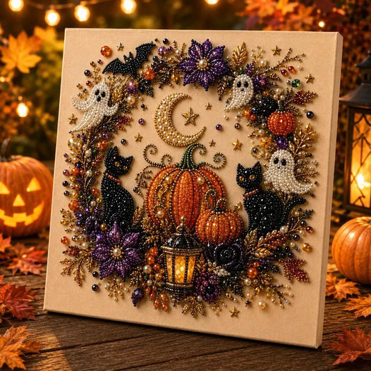 Spooky Cute Ghost Pearl Art Kit | Halloween 3D DIY Wall Decor