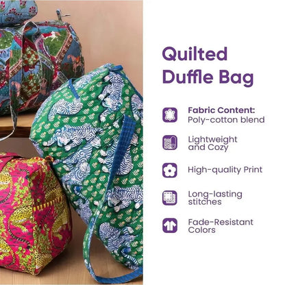 Quilted Weekender Duffle Bag