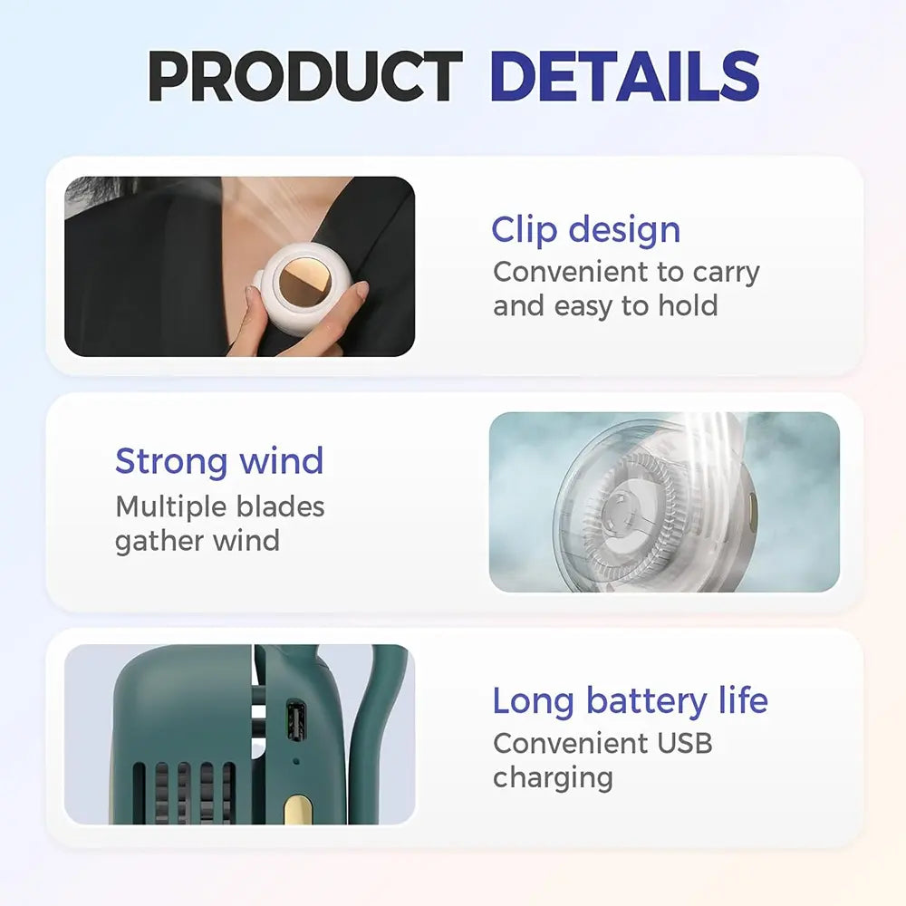 Clip-On Bladeless Neck Fan