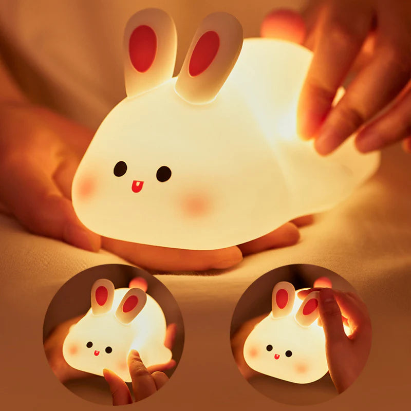 Cute Silicone Rabbit LED Night Light