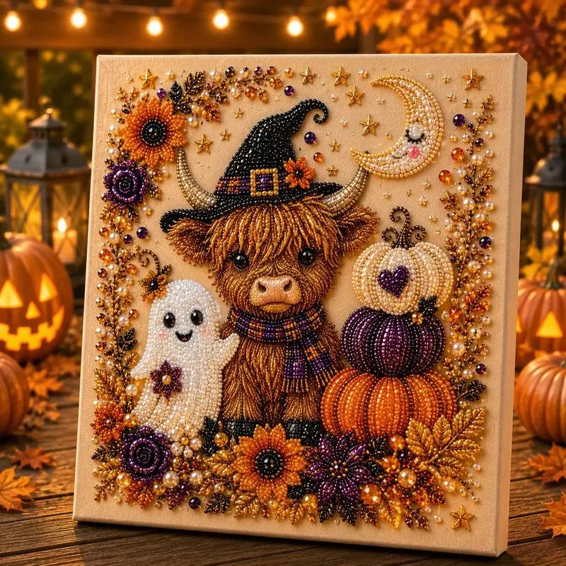 Spooky Cute Ghost Pearl Art Kit | Halloween 3D DIY Wall Decor