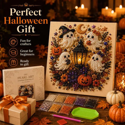 Spooky Cute Ghost Pearl Art Kit | Halloween 3D DIY Wall Decor