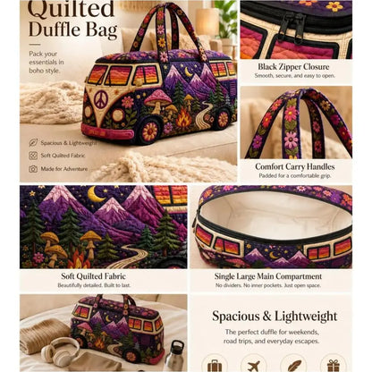 Quilted Weekender Duffle Bag