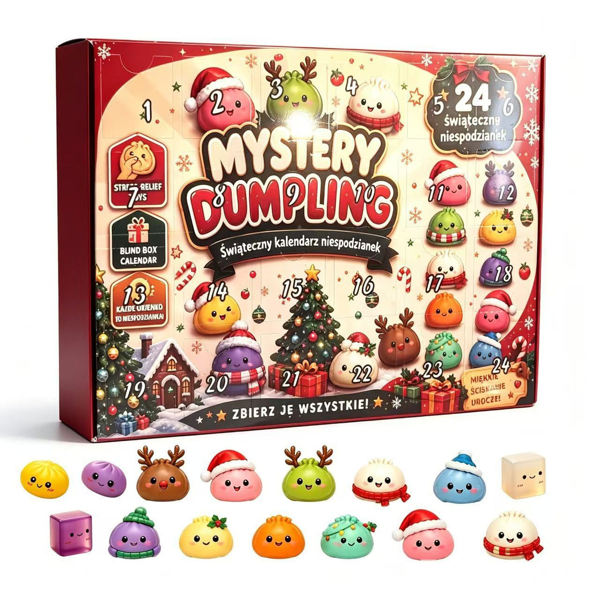 Advent Christmas Squishy Bun Blind Box Calendar