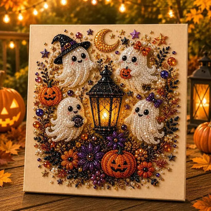 Spooky Cute Ghost Pearl Art Kit | Halloween 3D DIY Wall Decor