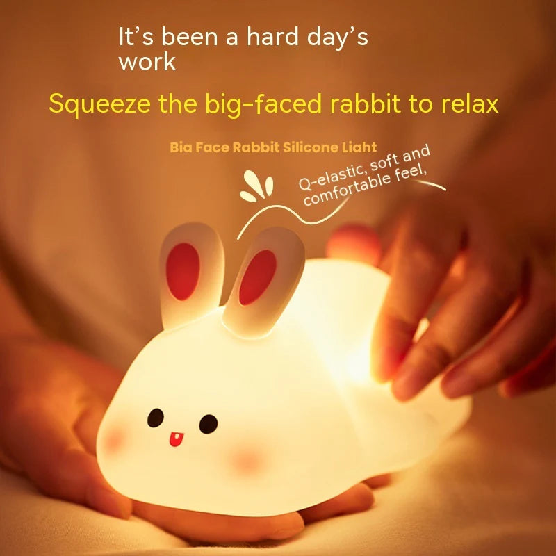 Cute Silicone Rabbit LED Night Light