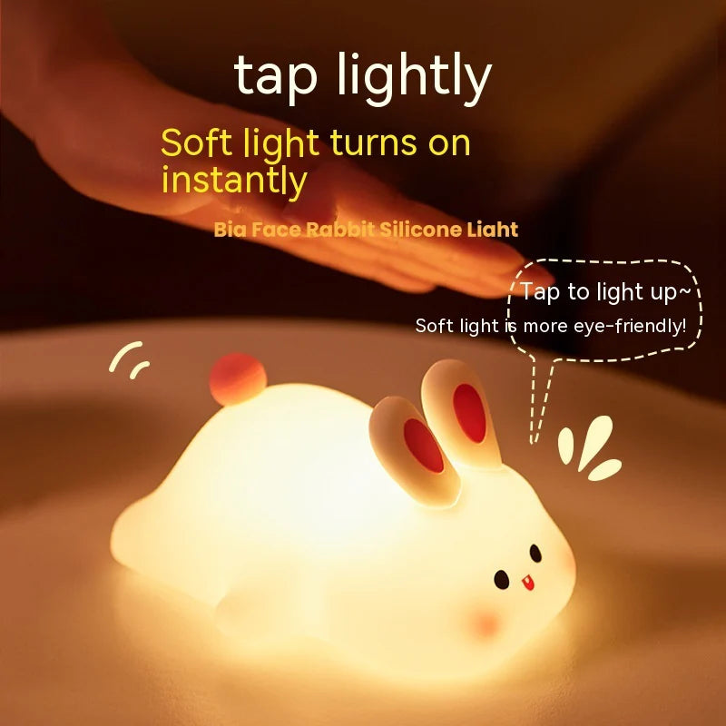 Cute Silicone Rabbit LED Night Light