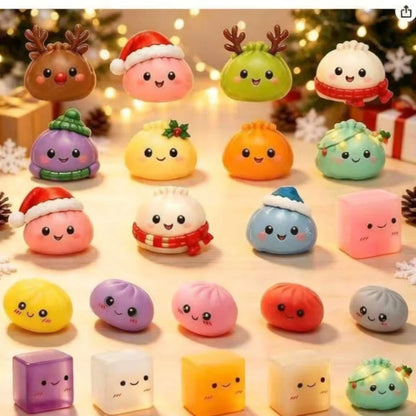 Advent Christmas Squishy Bun Blind Box Calendar