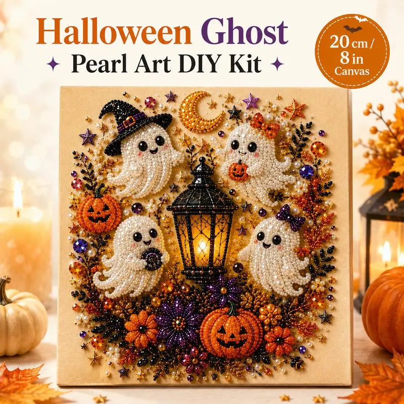 Spooky Cute Ghost Pearl Art Kit | Halloween 3D DIY Wall Decor